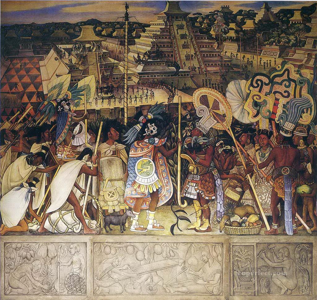 トトナック文明 1950 ディエゴ・リベラ油絵